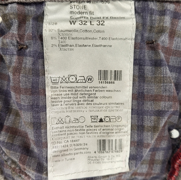 Alberto Modern Fit T400 Designer Denim Jeans size 32x32 - Picture 11 of 11